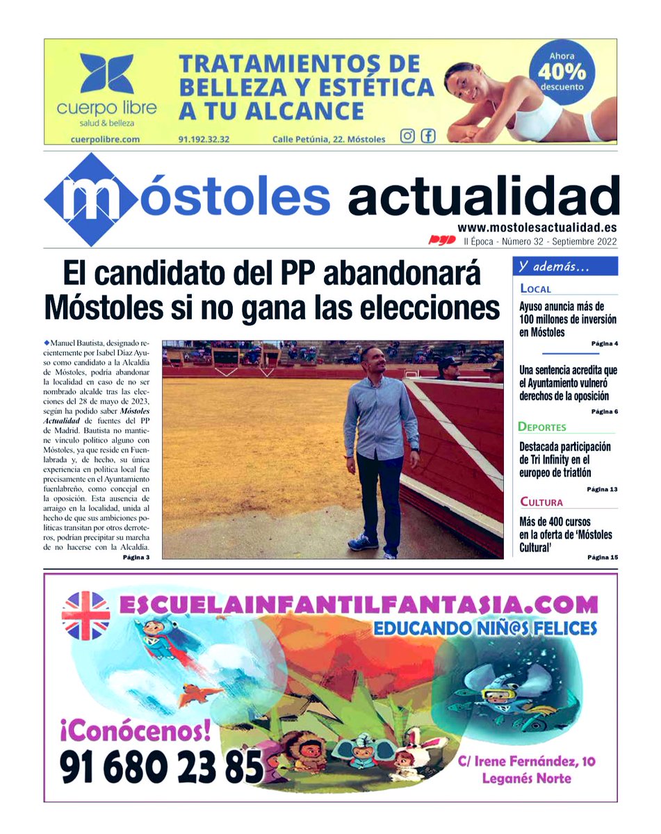 gasmoral's tweet photo. Ya en máquinas Edición ✍️ impresa 🗞📰 N°32 @ActMostoles con PRIMICIA @ppmostoles Mañana en tu 📫 y puntos habituales de distribución @AytoMostoles https://t.co/vlk48q6PyL