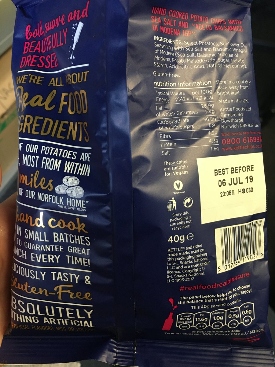 randomgenera7or's tweet image. WTF @Tesco just bought Kettle crisps 3 years past BBD in the North Greenwich express shop. They tasted foul