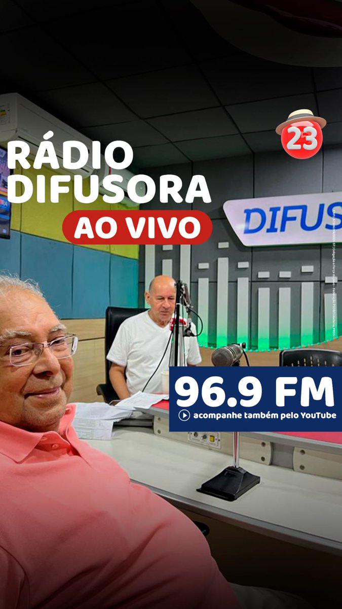 Estou ao vivo na <a href="/difusora24h/">Difusora FM 96.9</a> 2️⃣3️⃣✅️🐝💖