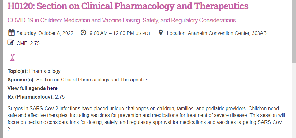 kcwadeneo's tweet photo. Going to #AAP2022 @AAPexperience National Conference and Exhibition. 
DON'T MISS - Saturday morning 9a-12p ROOM 303AB
Concise and practical update - COVID-19 Medications and Vaccines for Children
Come Join us #tweetiatricians https://t.co/ZOrl9pQMAb