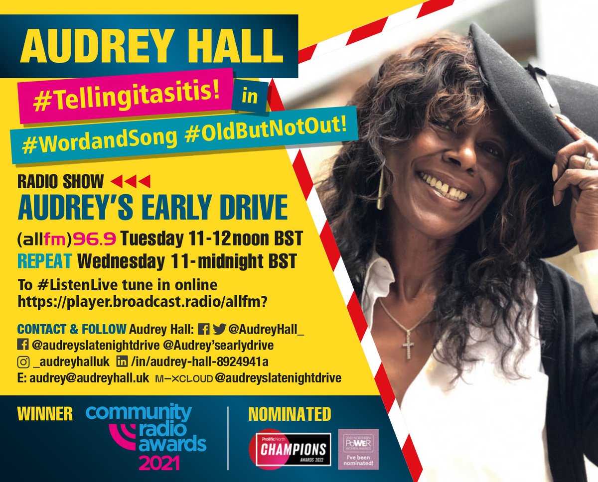 AudreyHall_'s tweet photo. obviously ... life does not end at 50!!! It starts! @AudreyHall_ @ALLFM #Tellingitasitis! #OldButNotOut! #HeadsUp - 04 October - @Layla_Begum_Ali - Raising Awareness on #Muslims #EmotionalIntelligence #Joinus! Please. 🙌🏽🗣🎵👂🏼🙏🏼 @Centreforageing-better #peoplemorethan50 #OBNO https://t.co/eYYBqgiySV