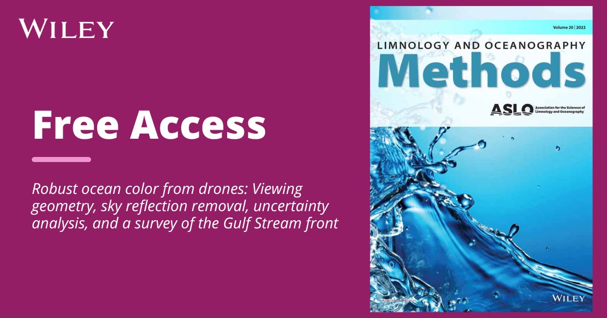 Who knew you could use drones to study #ocean colors? 🌊 New research in @aslo_org shows how remote sensing enables observations of aquatic systems, from open ocean biological oceanography, coastal biodiversity, and water quality 👉 ow.ly/soaQ50KW2S2 #ASLO_Methods