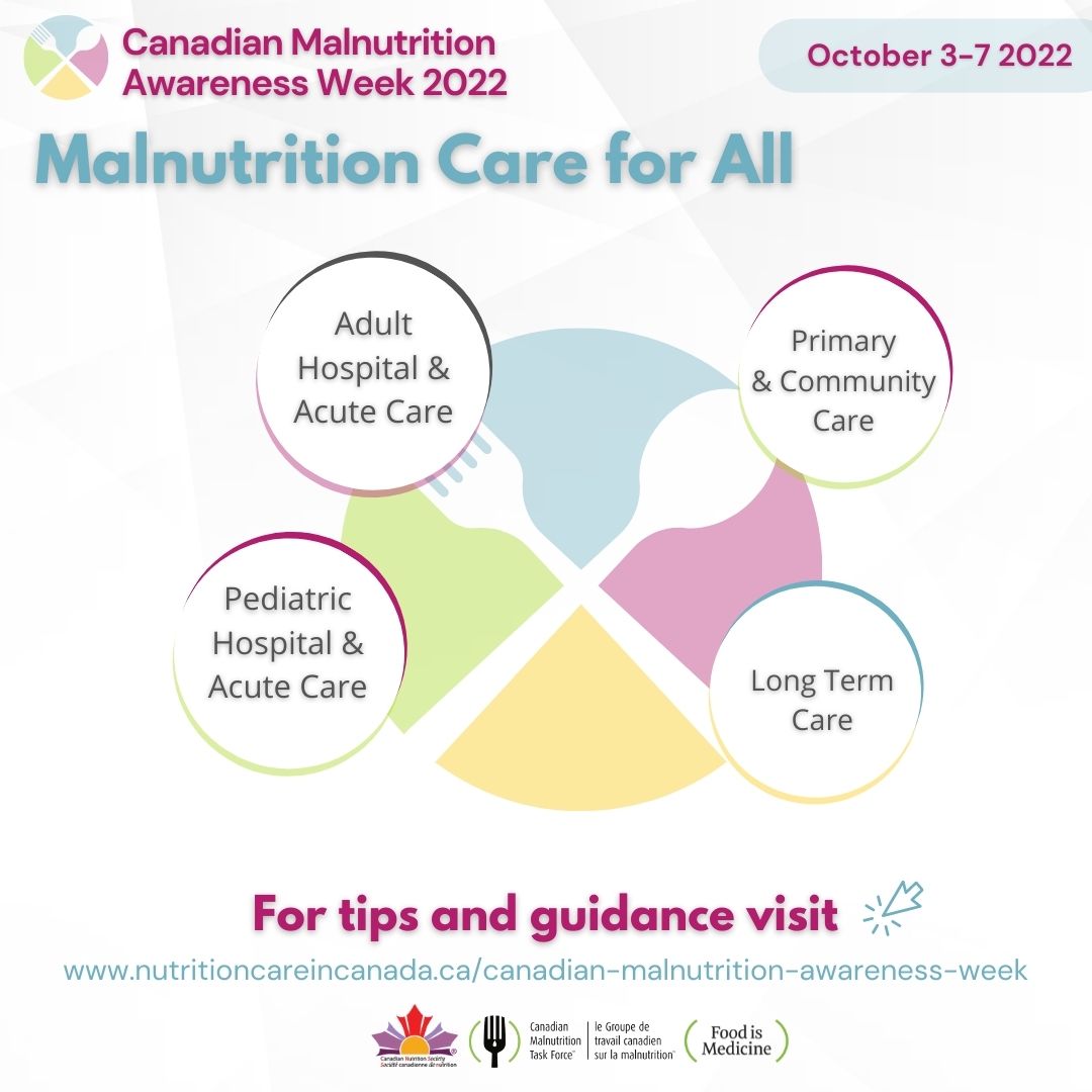 CMTF_GTCM's tweet photo. ⏰NEXT WEEK is Canadian Malnutrition Awareness Week 2022 #CMAW22! Join us to help raise awareness for this year's CMAW theme “Malnutrition Care for All". For ideas on how to get involved see this year's Buzz Kit! https://t.co/CjsT5Ha6Bk https://t.co/NyxYiIZtVj
