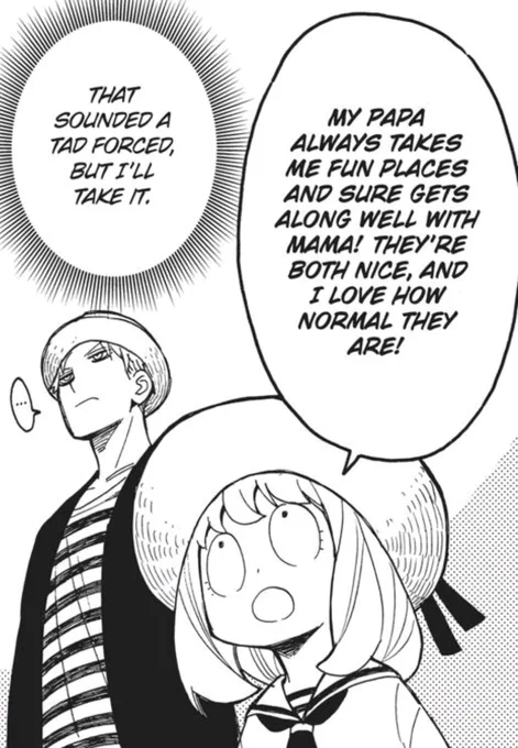 anya seeing these two do this shit everyday and takes it in a stride. good for you sweetie 