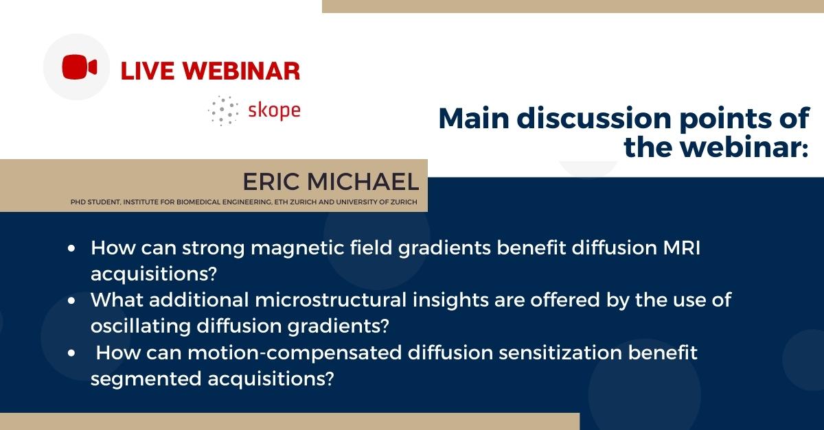 Skope_MRI's tweet photo. Next Wednesday our guest speaker Eric Michael (@ETH) will talk about "Oscillating and motion-compensated diffusion gradients: Highlights of high-performance magnetic field gradients for diffusion encoding"!
Register: https://t.co/ZQI0jU38Rd
#MRI #diffusionimaging #magneticfield https://t.co/7EGpA7cMa1