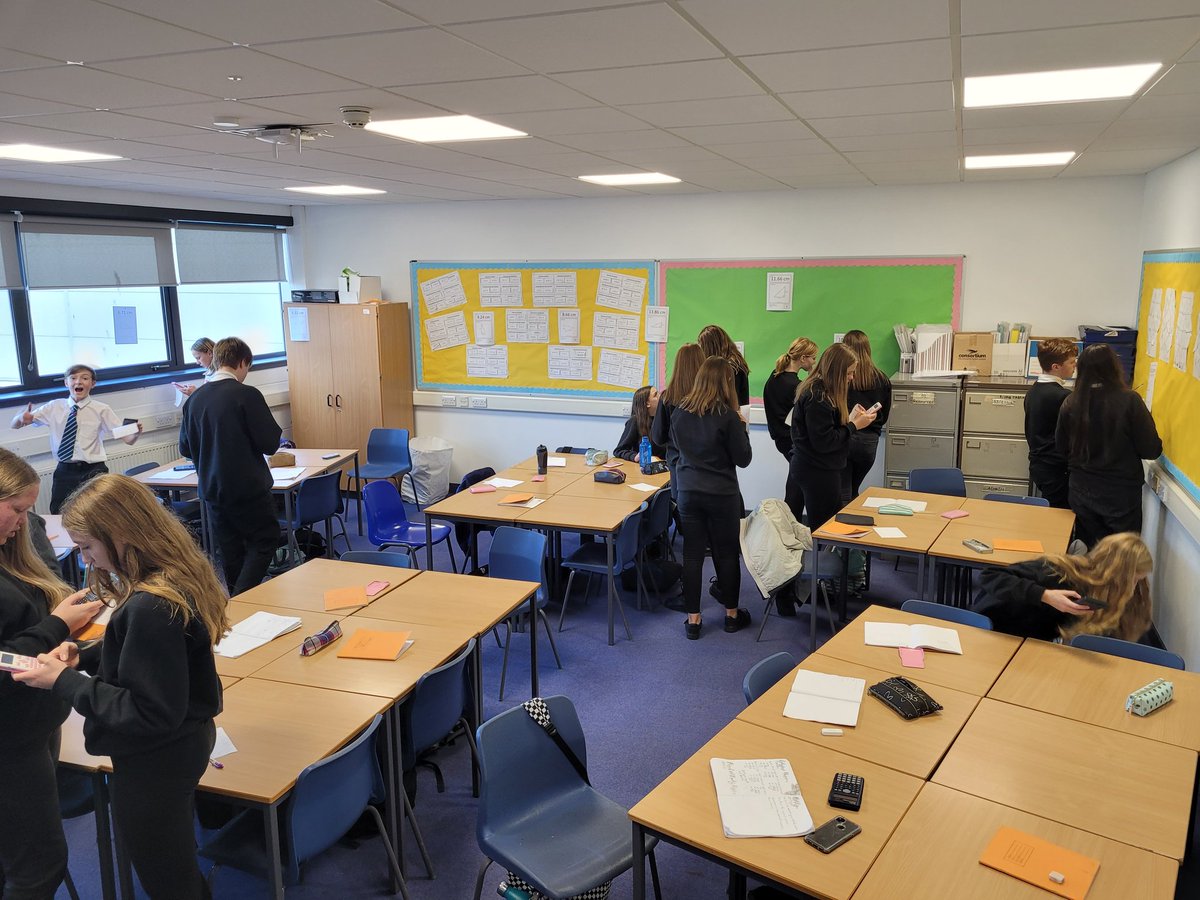 Mr White's S2 class today were working together to solve Pythagoras Problems in a treasure hunt activity.  #RISE #MathsWeekScot