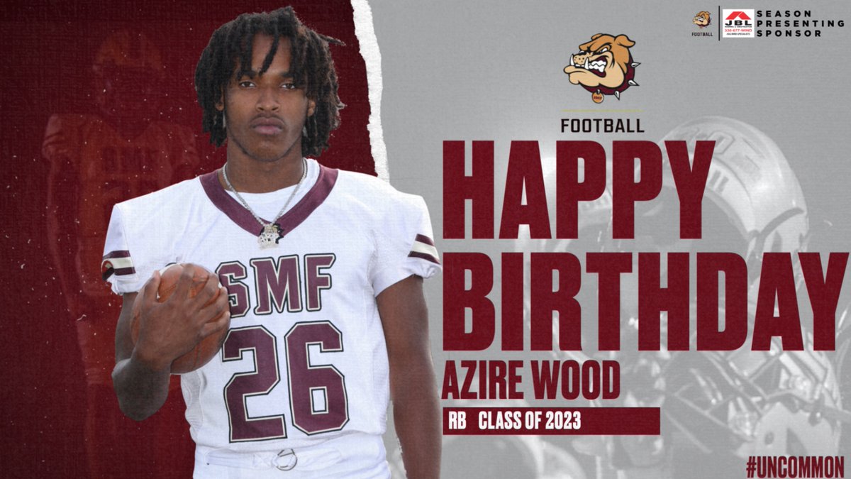 Happy Birthday to 2023 RB <a href="/WoodAzire/">Azire Wood</a> ! Glad you are part of our football family. Enjoy your day! GO BULLDOGS! #UNCOMMON