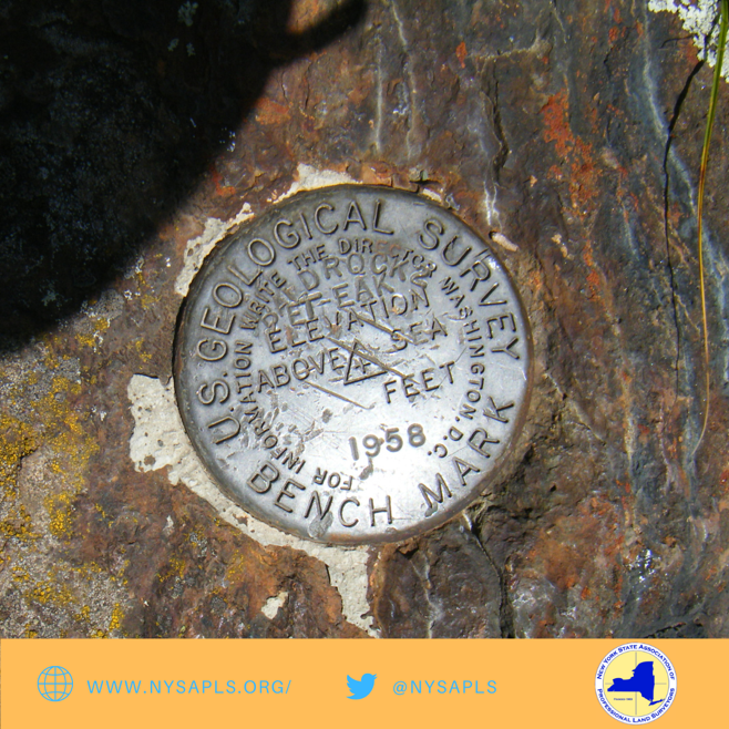 nysapls's tweet photo. As we say goodbye to the summer and usher in the fall, we leave you with one last benchmark of 2022. #TBT Mike Lewis, LS who dug up a benchmark he spotted on his travels back in 2016! #BenchmarkHunt #NYSAPLS https://t.co/jih6J9eMCp