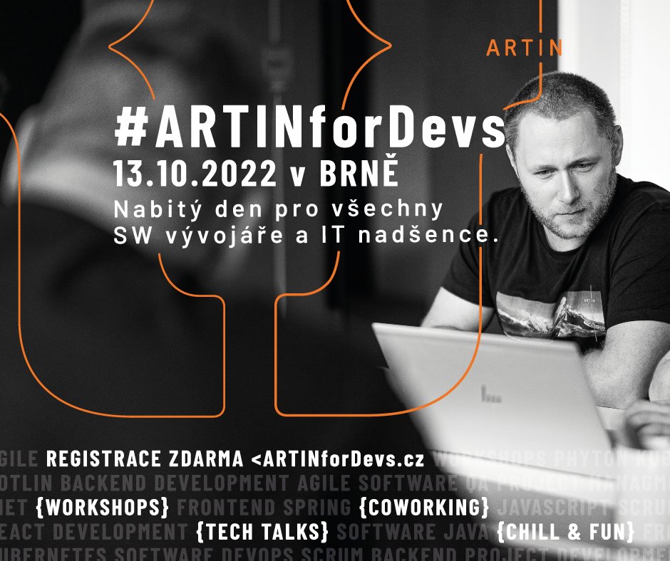 artincz's tweet photo. Do otevření dveří na #ARTINforDevs v Brně zbývají už jen dva týdny.⏱ 
Máš už zamluvené svoje coworkingové místo na 13.10.📆? Pokud ne, tak je ten pravý čas se zaregistrovat: ➡️ https://t.co/CmhdrwcpdH ⬅️ Kapacita je omezená a místa se rychle plní. https://t.co/2JWfmjnDDw