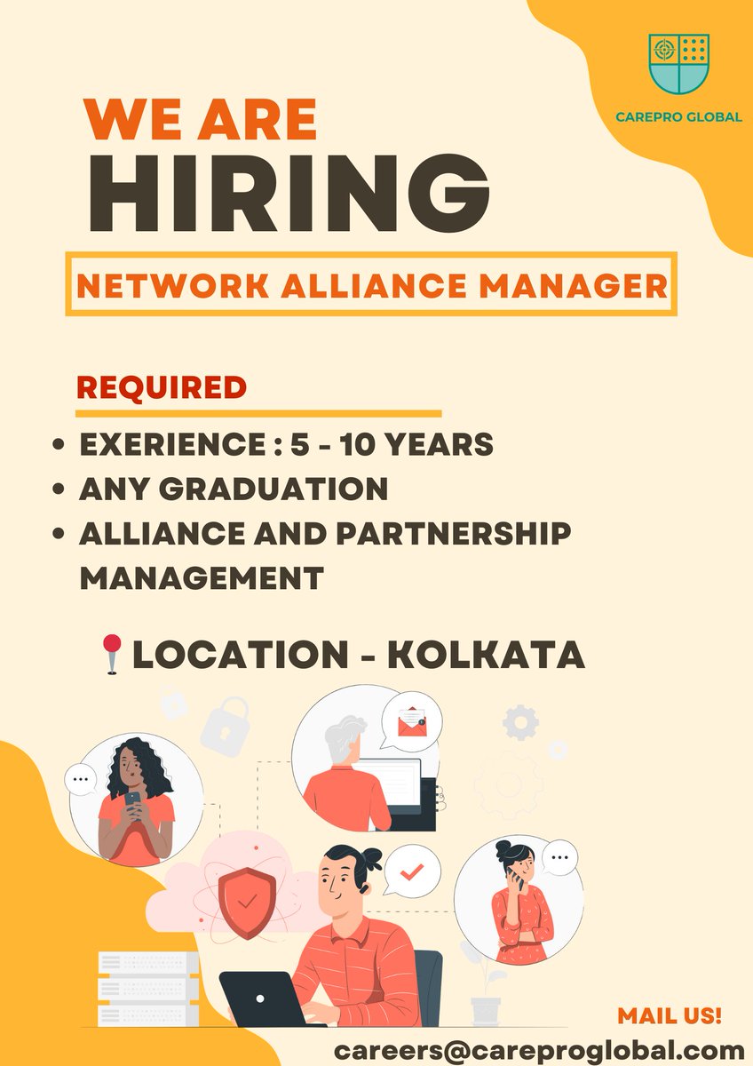 CarePro_Global's tweet photo. hiring Network alliance manager for kolkatta location. share your CV here : https://t.co/PQxwKneh7l
#networkmarketing #mlm #networking #manager #business #success #hiring #job #work #jobseekers #india #kolkata #kolkatadiaries #managerjobs #career https://t.co/mPCWK1o5Iv