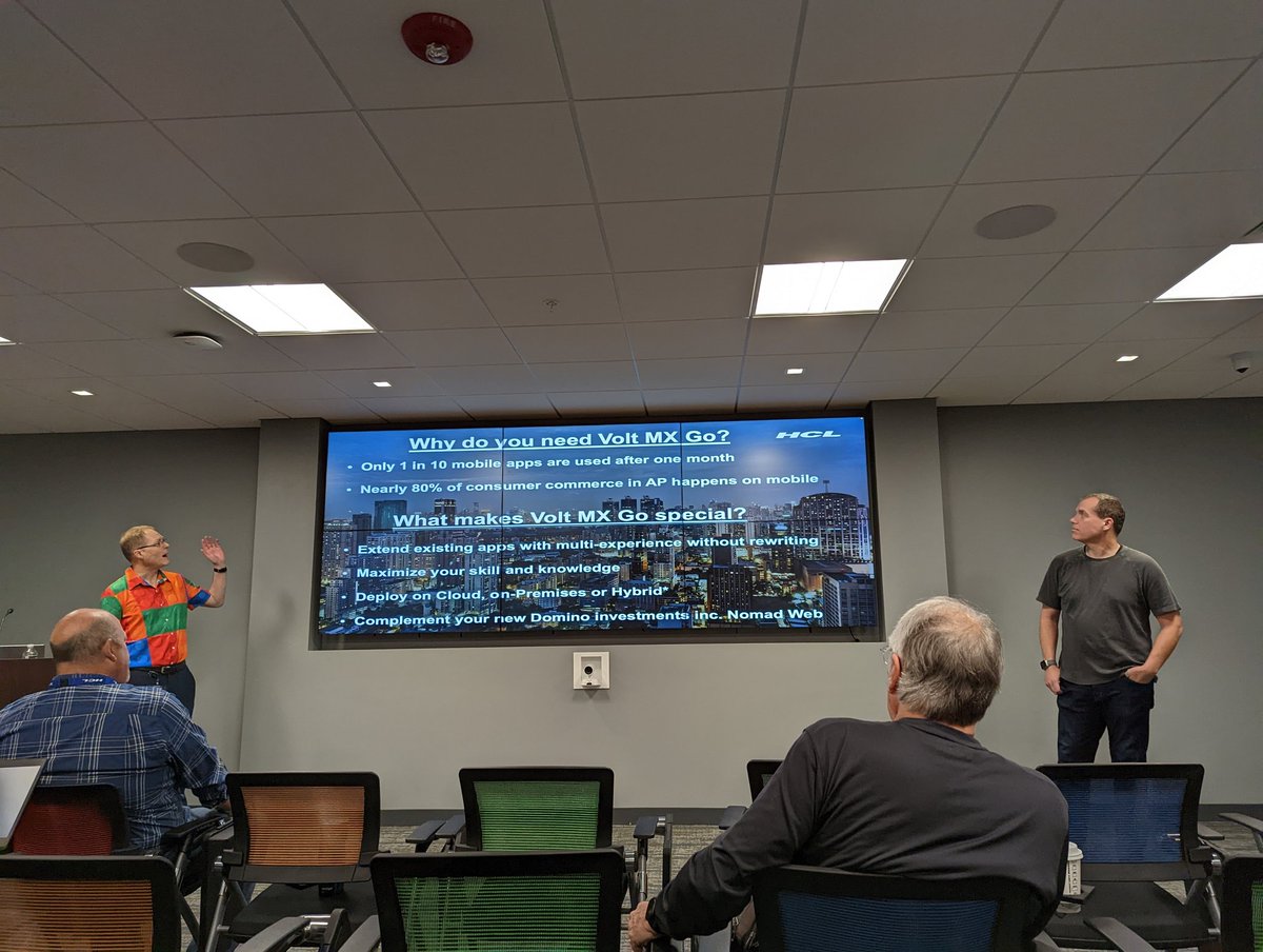 Day 3 of the <a href="/HCLDigital/">HCL Digital Solutions</a> Factory Tour... Volt MX Go with <a href="/jasonroygary/">Jason Roy Gary</a> and <a href="/andrewmanby/">Andrew Manby</a> #dominoforever