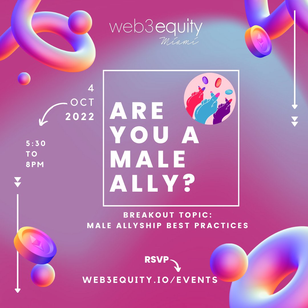 MichelleAbbs's tweet image. As much as I love a Women in ____ group, it often leads men to think gender related issues don't involve them. 

I purposely named @Web3Equity so that both men &amp;amp; women take an active role. 

So men, bros, dudes, guys - do you know what it means to be a male ally?