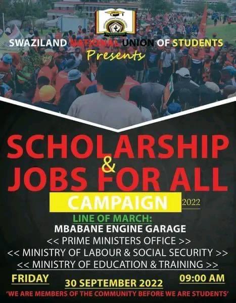The struggle for democracy is a struggle for a better life for everyone, with equal access to education and employment opportunities. We support the campaign by <a href="/SnusSwaziland/">Swaziland National Union Of Students(SNUS)</a>