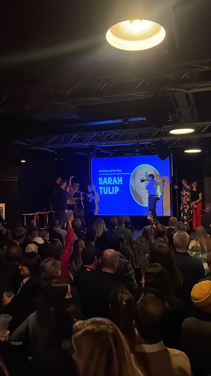 2022's Facilitator of the Year is <a href="/SarahTulip/">Sarah Tulip 🌷</a>!

It's impossible to squeeze all of Sarah's contributions to Leeds tech into one tweet. Her astounding work with <a href="/Cognizant/">Cognizant</a> and <a href="/WILD_igital/">WILD</a> speaks for itself.

Sponsor: <a href="/TPP_SystmOne/">TPP</a>