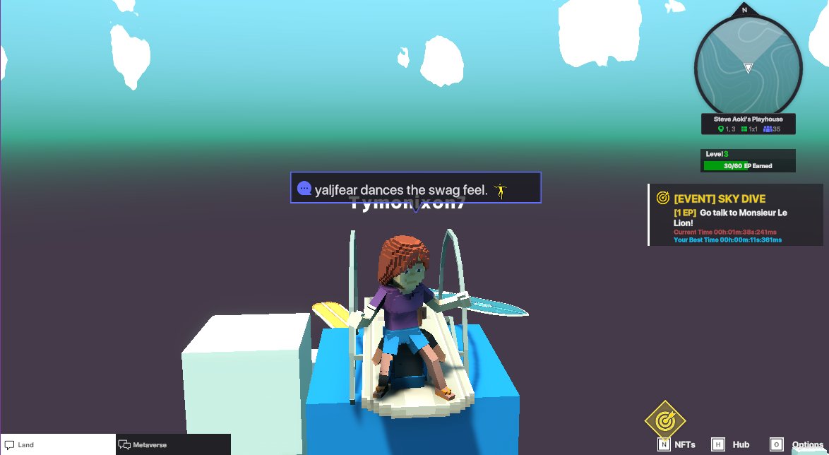 FearYalj's tweet photo. @TheSandboxGame @steveaoki yes I just participated in the #SandboxAlphaS3Giveaway for a chance to win 500 SAND! Found the high diving board in @steveaoki's Playhouse, check out my screenshot below!
👇 https://t.co/byGHhrTGKw