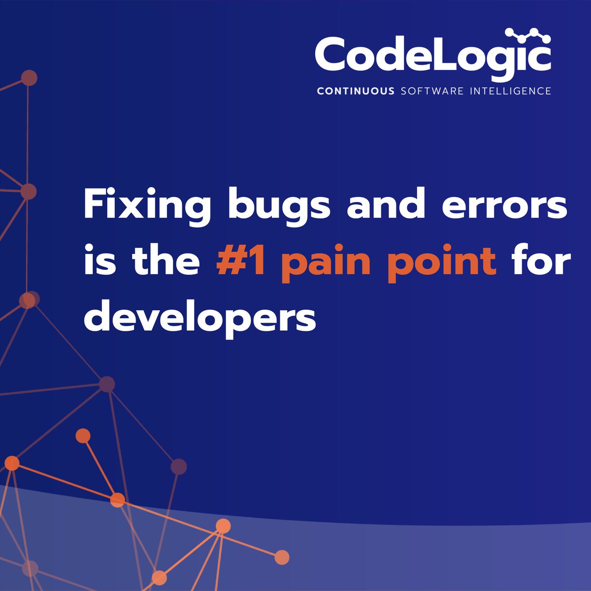 codelogicinc's tweet image. Our sources cite this as the #1 pain point for developers... would you agree? Leave your comment below! #codelogic #developer #software #softwareintelligence #coding #devs #developerfacts #programmer #breakfix