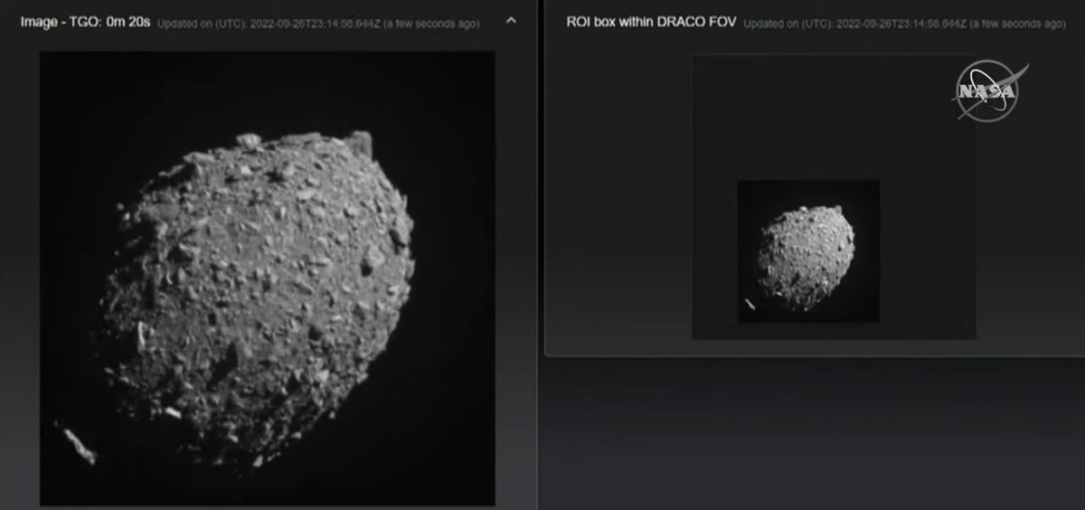 E14Community's tweet photo. #NASA successfully crashes its #DARTspacecraft into the #Dimorphos asteroid, testing a planetary defense system against asteroids that might endanger Earth https://t.co/z8i8PyOO79 https://t.co/9MfvNHEjPS