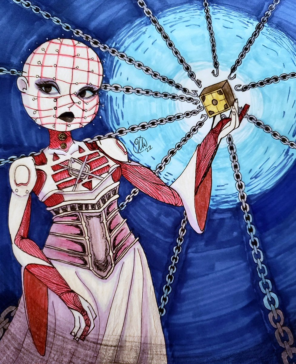ridermatsu's tweet photo. [#Hellraiser] "What is it that you pray for?"
... a kiss... from the prettiest cenobite in the Labyrinth 😳😳😳
#hellraiserfanart #fanart #horrorart #slashermovies #traditionalart #artistsontwitter #illustration #mixedmedia #pinhead https://t.co/BG9gmlm2b0