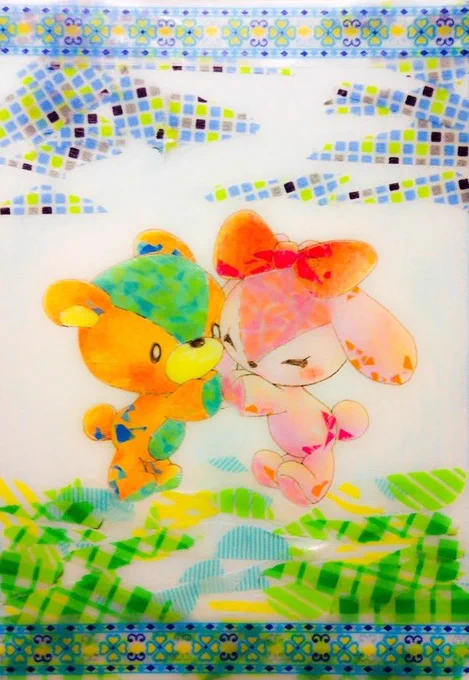 支部に昔ペタペタしてたマステ絵あったので載っけとく。よくこんな細かく切ったりちぎったりしてまぁ 