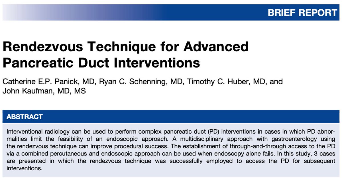 Catherine (Rin) Panick (@mdpanick) on Twitter photo Learn about the rendezvous technique for complex pancreatic duct interventions in our case series recently published in <a href="/JVIRmedia/">JVIR</a> 📘 Cases with <a href="/Ryan_Schenning/">Ryan Schenning, MD</a> and @ir_huber <a href="/dotter_IR/">The Dotter Institute</a> are all about the team approach and thinking outside the box! 🤝🧠📦
doi.org/10.1016/j.jvir… Learn about the rendezvous technique for complex pancreatic duct interventions in our case series recently published in <a href="/JVIRmedia/">JVIR</a> 📘 Cases with <a href="/Ryan_Schenning/">Ryan Schenning, MD</a> and @ir_huber <a href="/dotter_IR/">The Dotter Institute</a> are all about the team approach and thinking outside the box! 🤝🧠📦
doi.org/10.1016/j.jvir…