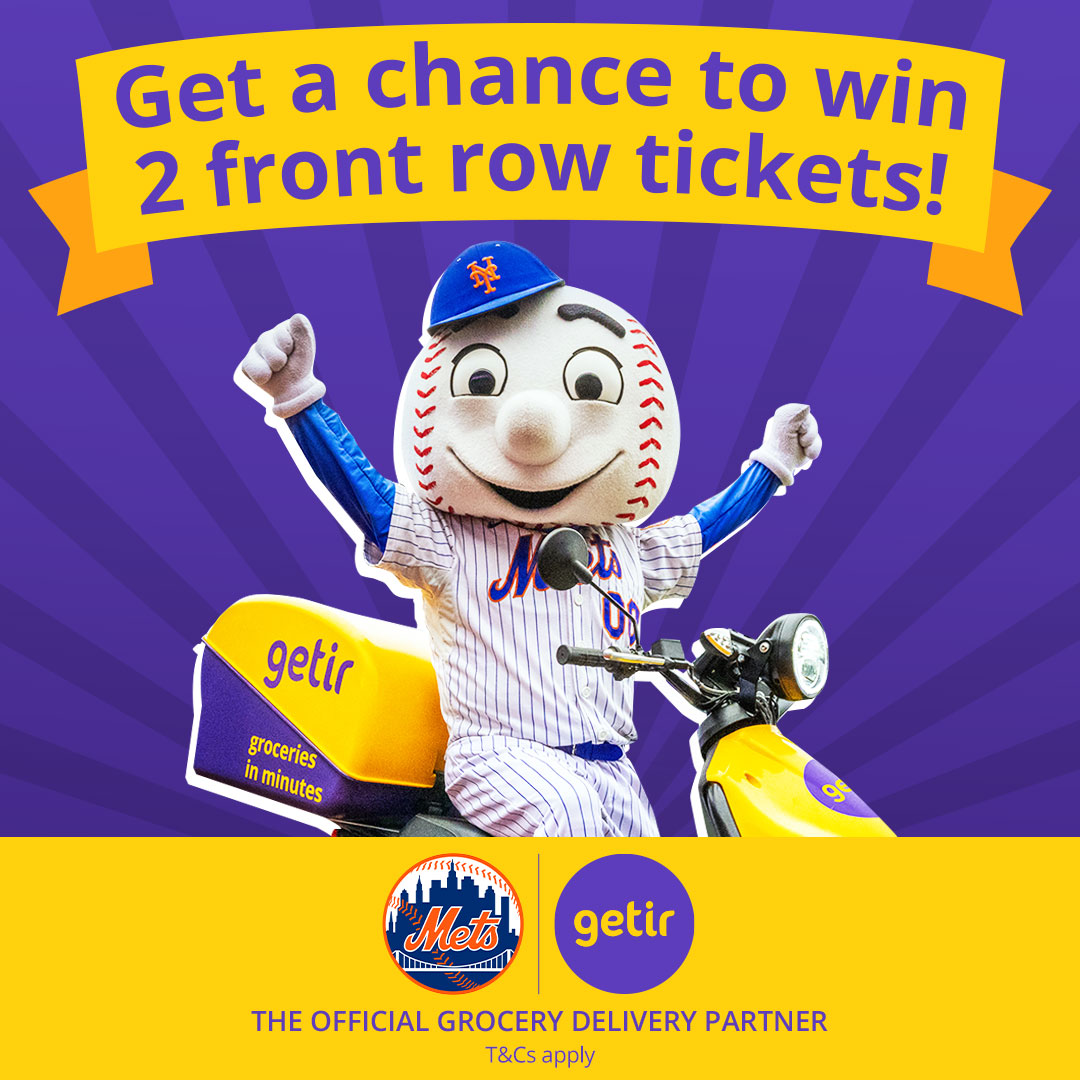 Calling all Mets fans! Getir is giving away 2 front-row tickets to 5 lucky winners for ⚾️ Fan Appreciation Day ⚾️ Retweet this tweet & don’t forget to follow @Getir_US to enter to win. RULES: bit.ly/3rgGkLc