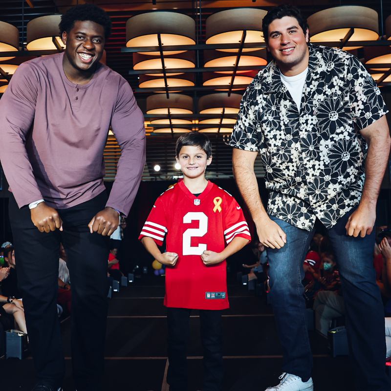 49ers's tweet photo. Yesterday, the #49ers kicked off their fourth #CrucialCatch Fashion Show presented by @DignityHealth.

Cancer warriors were escorted down the runway by 49ers players in clothes donated by @Levis while stories of their strength and courage were shared! 💪
