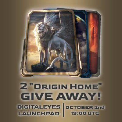 Hey fam, in anticipation for their upcoming launch, we’re excited to be partnering with Quimera to gift our community two Origin Homes 😎

To enter follow these simple steps:
• Like + RT
• Follow @DigitalEyesNFT &amp; <a href="/QuimeraSA_/">Quimera</a> 
• Tag 2 frens 

Winners announced in 24 hours!