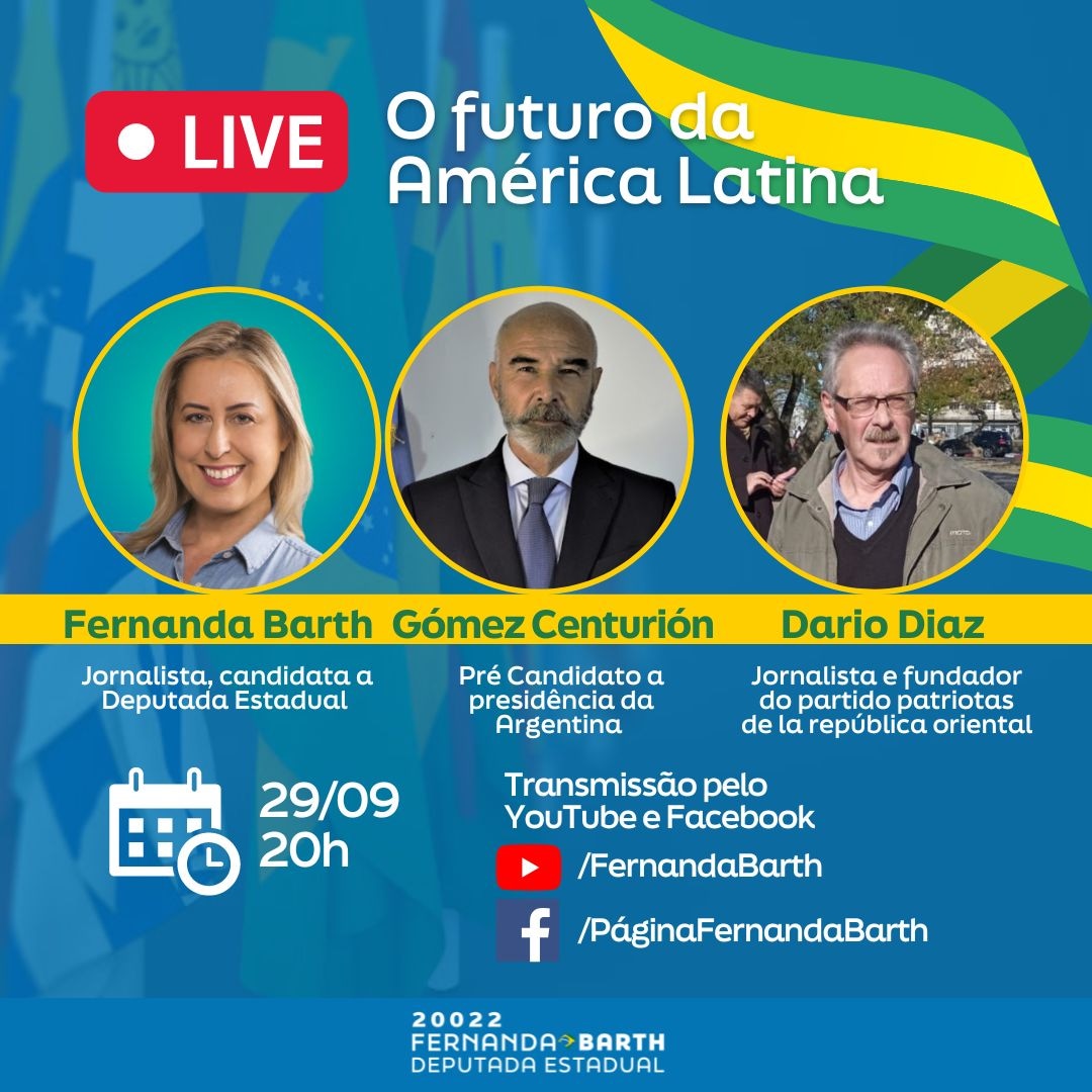🇦🇷Encuentro de patriotas, defensores de la soberanía contra la prepotencia globalista del NOM.🇦🇷

Juan Gómez Centurion 🇦🇷
Dario Diaz 🇺🇾
Fernanda Barth 🇧🇷
Candidata a Diputada  ingresa en 👇🏻
facebook.com/paginafernanda…
¡Hoy a las 20 hs! En vivo.

afiliatenos.com
#SumateNOS