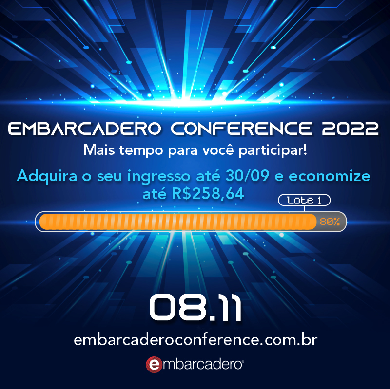 embarcaderoBR's tweet photo. O primeiro lote da #Embarcaderoconference foi estendido até amanhã (29/09)! E você ainda tem a chance de garantir o seu passe para o maior evento de desenvolvimento #RAD do ano economizando até R$ 258,64!
Adquira seu ingresso:
https://t.co/rK6r6lQ7ZS
#developer #dev #delphi https://t.co/iU5xEQyYns