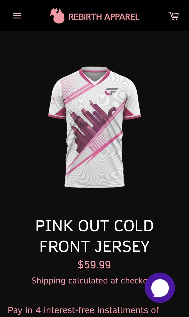 <a href="/rebirth_gg/">Rebirth.GG</a> is doing it's first annual Pink Out Event, they are going to be releasing limited edition apparel on their website and a portion of Proceeds go to the <a href="/BCRFcure/">The Breast Cancer Research Foundation</a> and <a href="/SusanGKomen/">Susan G. Komen</a>! One of the featured items is the Pink Out ColdFront Edition jersey! (Link below) 🥶💖