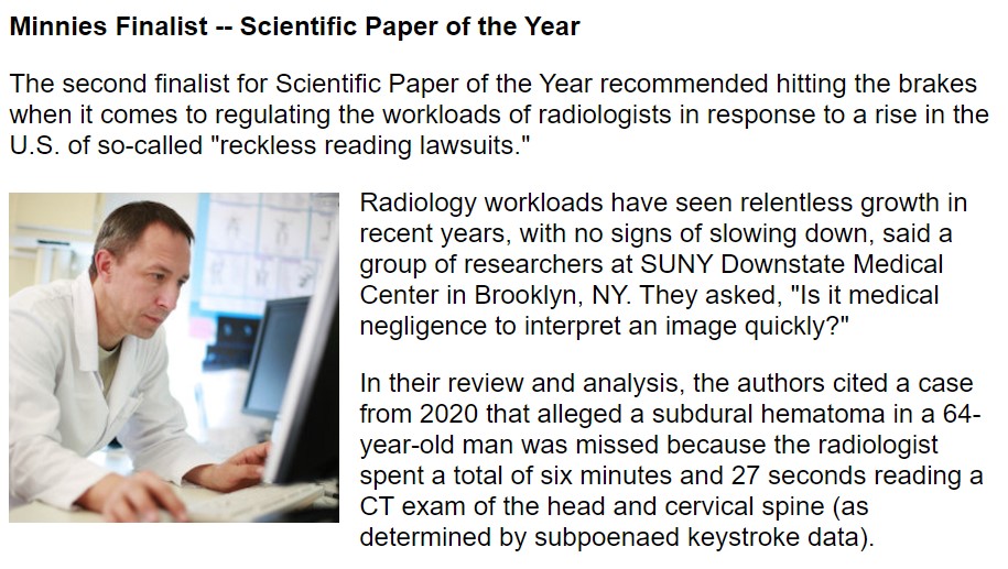 Congratulations to the co-authors of this paper in @radiology_rsna, one of 2 finalists for Scientific Paper of the Year in the Minnies! #radiology @SUNYRadiology bit.ly/3URpUGI