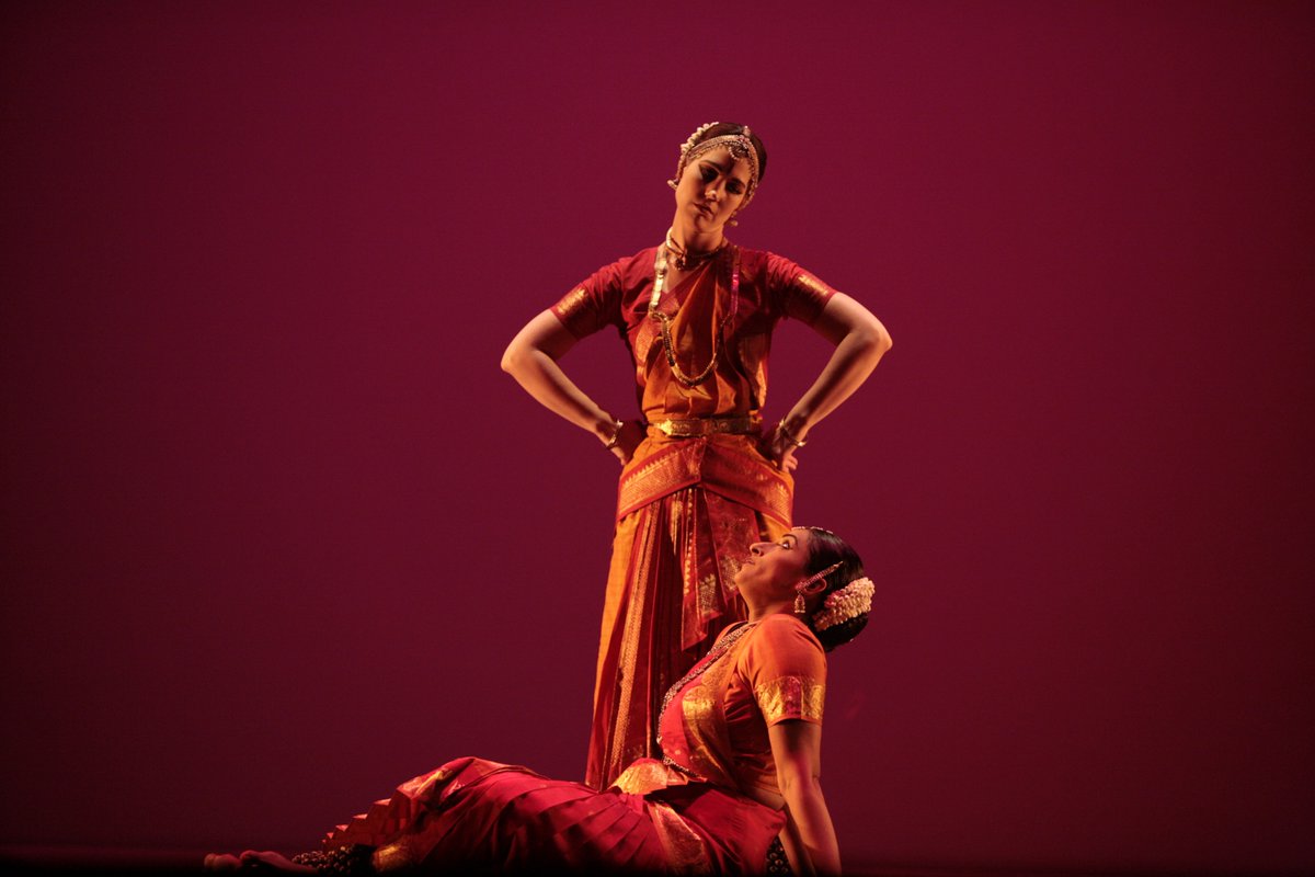 natyadance's tweet photo. Sometimes tech rehearsals can make dancers a bit silly... Here are Krithika and Emma working through Narasimha's attack on Hiranyakasipu during our 2010 tour. Get your tickets to Shakti Chakra today! https://t.co/Rik4X6yoxI