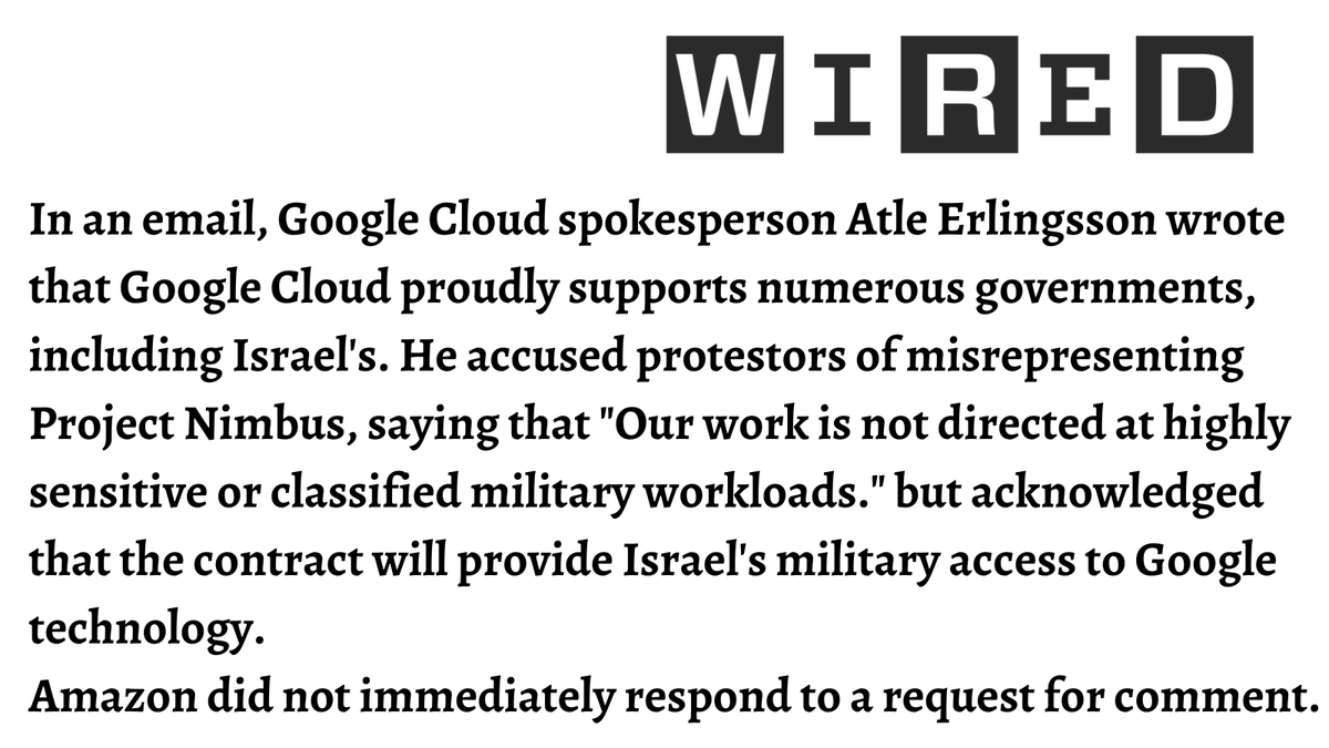 NoTechApartheid's tweet photo. HUGE NEWS: After tech workers across the US protested our companies’ contracts with Israel on 9/8, we forced @google to admit its tech is used by the Israeli military—which it had denied. This shows the power of collective action &amp; we're just getting started!
#NoTechForApartheid https://t.co/PNeZWEefF8