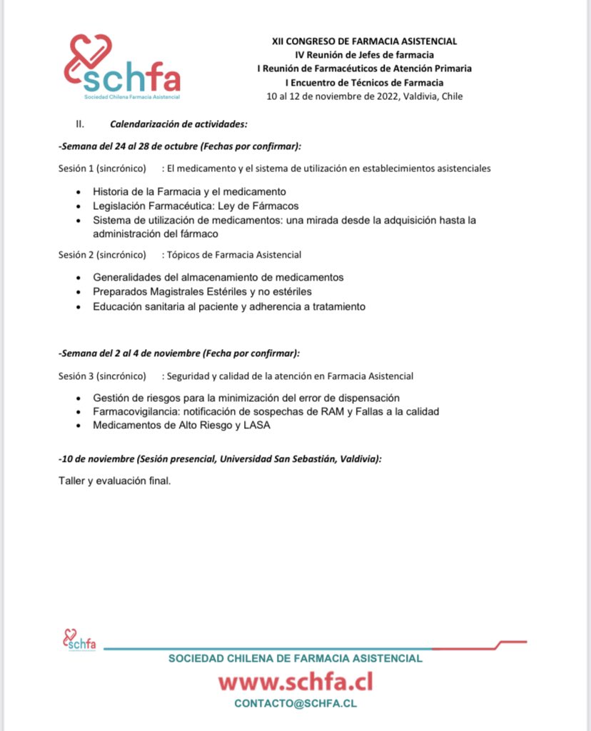 SCHFA's tweet photo. Si trabajas en Farmacia Asistencial (APS/HOSP/Clínica) este curso de actualización es para ti.

Más info en https://t.co/oTeMuDM5oC https://t.co/OKMllnsD99
