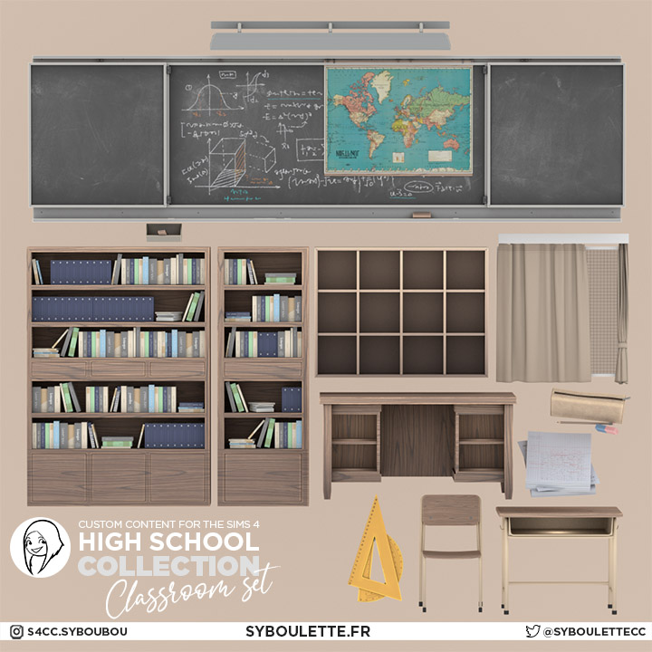 SybouletteCC's tweet photo. High school part 2: Classroom is now available for free download on my website ! 
https://t.co/OqONWCgIEZ #sims4 #s4cc https://t.co/ZdKES2IJlw
