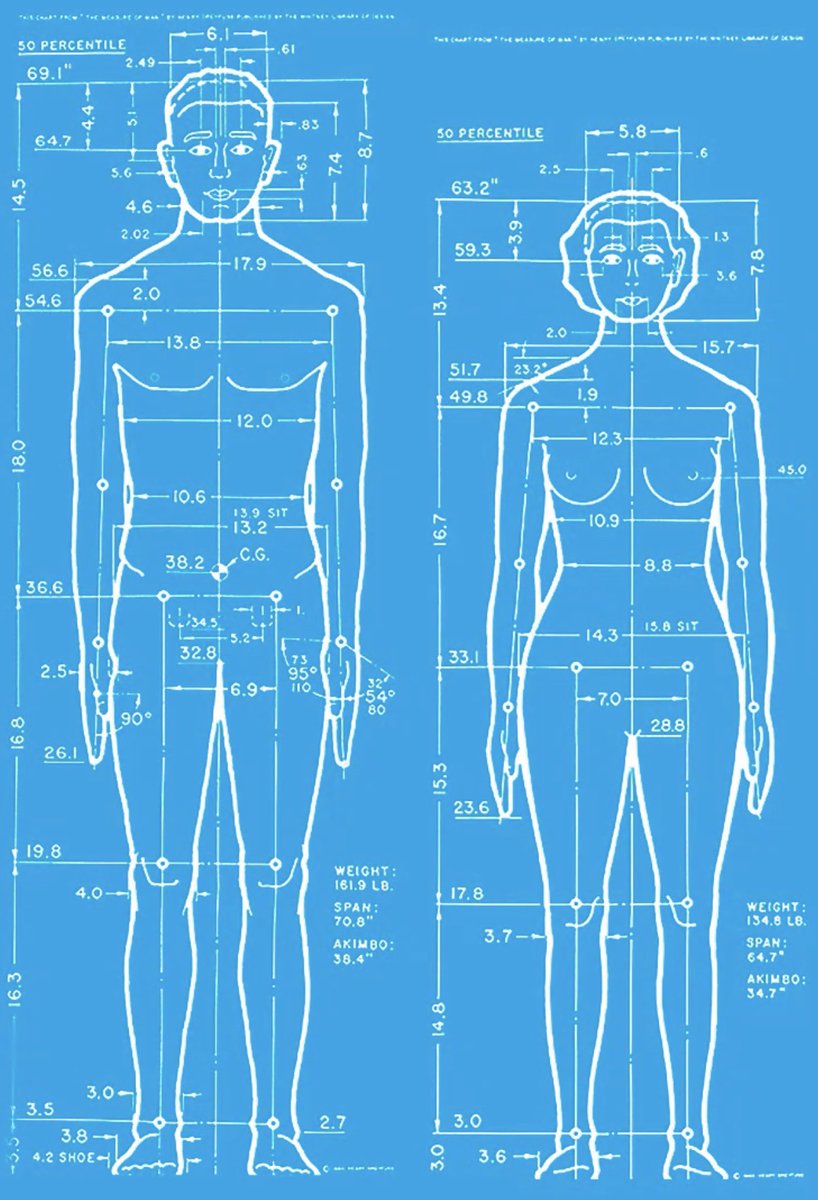 'En el diseño se usan estándares, y esos estándares industriales definen muchas cosas, lo cual es peligroso', explica <a href="/unlisted_roots/">Ruben Pater (untoldstories@typo.social)</a>. Un ejemplo: la estandarización de la figura masculina y femenina a partir de dos efectivos militares de los años 50 y muy utilizada en general.