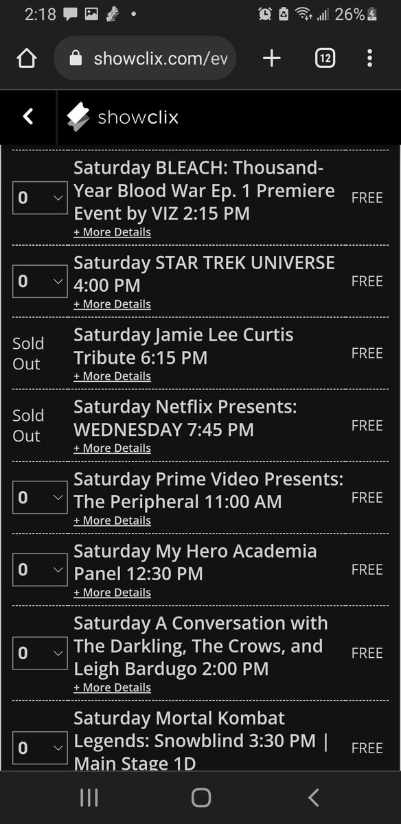 Lucky13Lisa's tweet photo. Jamie Lee and Wednesday are sold out. #NYCC https://t.co/gv4Fk6gnVN