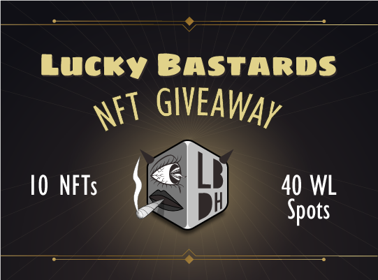 🔥 Lucky Bastards Giveaway!🔥
🎁 10 LBDH NFTs + 40 WL spots

To Enter - 
1⃣ ❤️, RT &amp; Tag 3 friends
2⃣ Follow <a href="/LuckyBastardDH/">Lucky Bastards</a> 
2⃣ Finish Gleam Task 👉 gleam.io/dZ15U/lucky-ba…

⏰ 4 Oct 
#airdrop #SolanaGiveaways #solana #SolNFTs #SolanaCommunity #DegenMints #degenLife #nft $sol