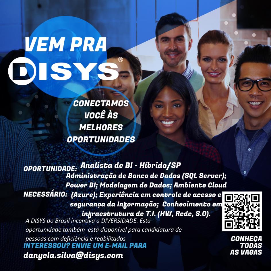 DANYELAPEREIR19's tweet photo. Venha fazer parte da melhor equipe de TI do Brasil!!! 
#bolhadev #bolhatech #PowerBI #VemSerDISYS #vagadev  

@disysbrasil 
@ViUmaVaga https://t.co/0NoPvllRbH