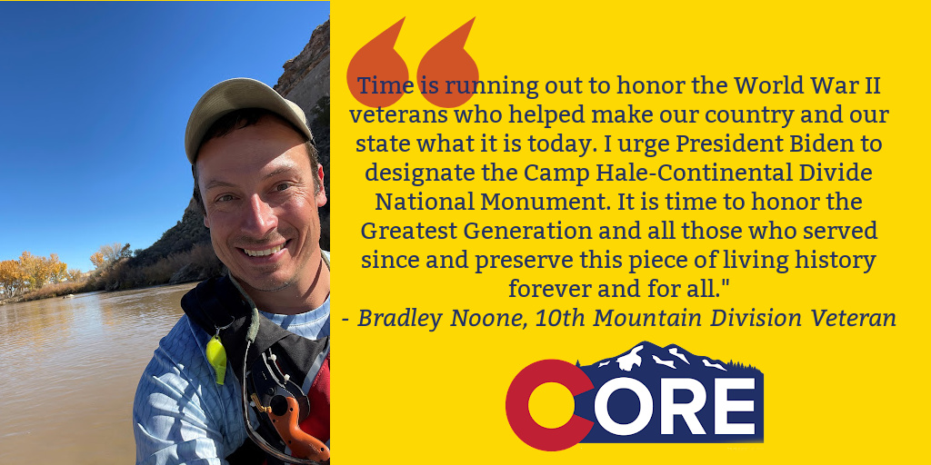 PassTheCOREAct's tweet photo. "It is time to honor the Greatest Generation and all those who served since and preserve this piece of living history forever and for all." - 10th Mountain Division veteran #COREAct  #MonumentsForAll @POTUS @SecVilsack  @SenatorBennet @RepJoeNeguse 

https://t.co/Gmogo0gcTy https://t.co/xk54G1Vej5
