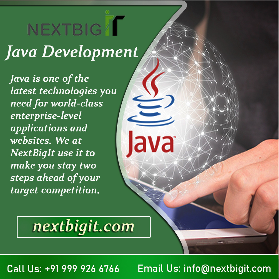 NextBigIt's tweet photo. Java is one of the latest technologies you need for world-class enterprise-level applications and websites.

https://t.co/RhK0lAxI0b
Call Us: +91 999 926 6766
Email Us: info@nextbigit.com

#Java #JavaDevelopment #AspNet #CoreDevelopment #AspDevelopment #DjangoDevelopment #Company https://t.co/YDLp7nmR4W