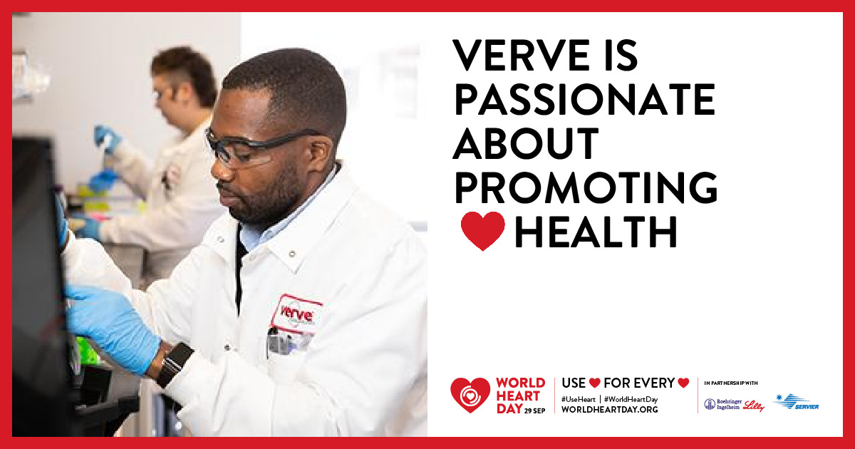 On #WorldHeartDay, we're showing support for CVD patients. As part of our vision, we are taking a stepwise approach to clinical development with our single-course gene editing programs. Learn more about our plans to protect the world from CVD here: vervetx.com