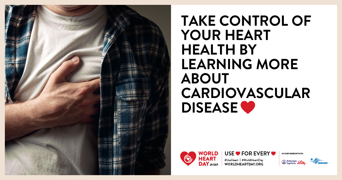 Today is #WorldHeartDay. Cardiovascular Disease (CVD) is the leading cause of death in the United States. Take control of your heart health by learning more about CVD and talking with your White-Wilson health care provider about your risk at your next visit.