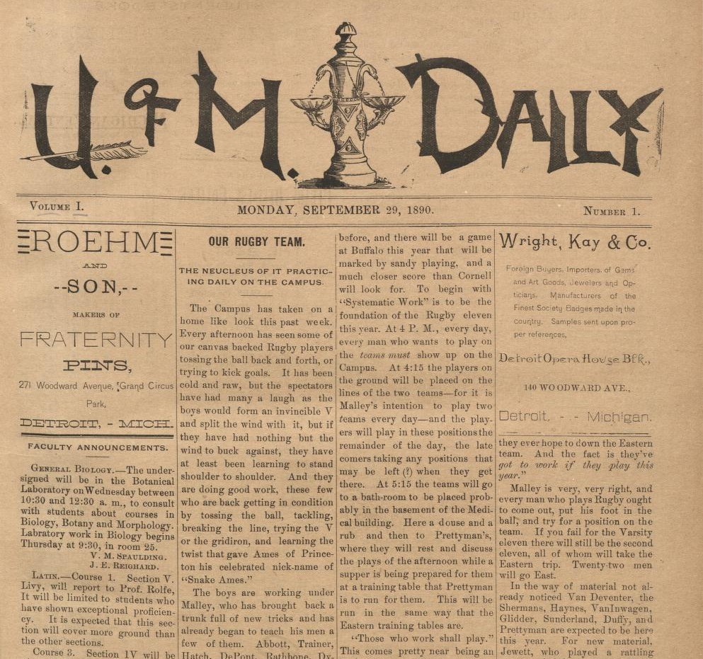 Today, The Michigan Daily celebrates 132 years of editorial freedom! Thank you to our dedicated staff and loyal readers for making this publication possible. Pictured below is the very first edition of The Michigan Daily published on September 29, 1890.