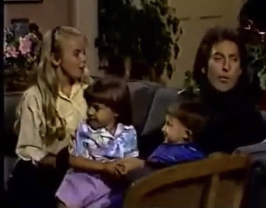 Carrie Sami Eric and Roman in 1986. Good morning Loves and Happy Birthday Drake Hogestyn  