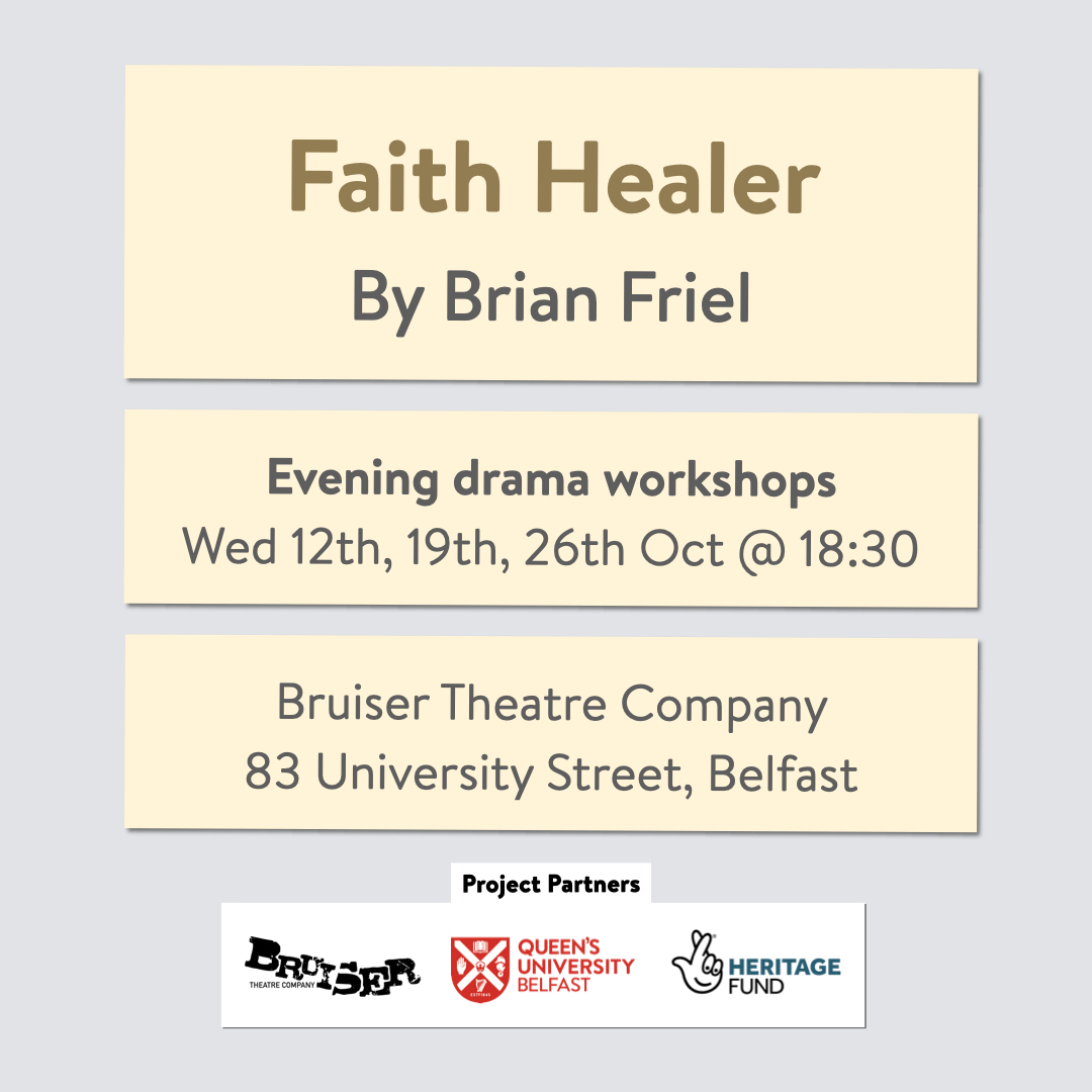 FrielReimagined's tweet photo. 'Faith Healer' flopped on its New York premiere in 1979. 😬

Yet the play would go on to gain renown as a classic of the 20th century stage. 

Join our 3 x evening workshops with @BruiserNI this Oct as we do a deep dive on the play ➡️ 

https://t.co/kamjXkkPG6

✍️ @whackochacko https://t.co/sHB4YWGeyb