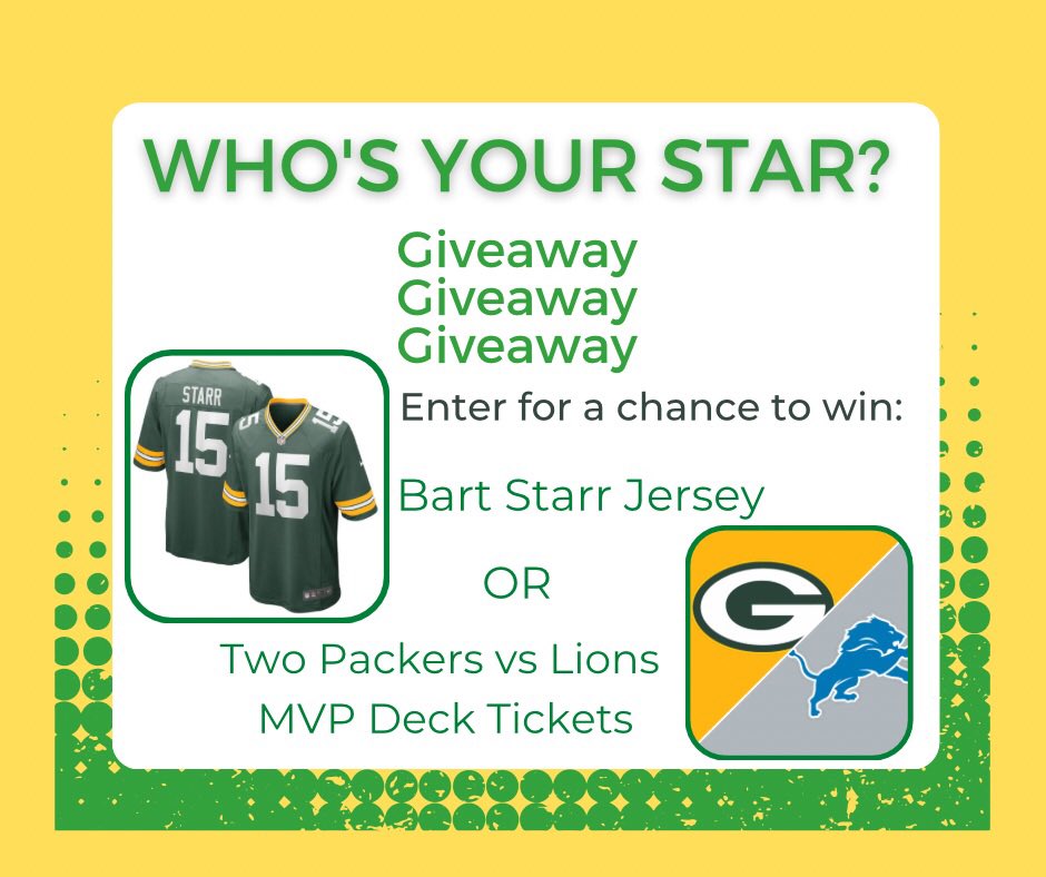 Tell us who the STAR is in your life for a chance to win a Bart Starr Jersey OR Packers tickets.  

Let's hear those feel good stories!

For more information or to nominate your STAR, go to festivalfoodsturkeytrot.com/giveaways/