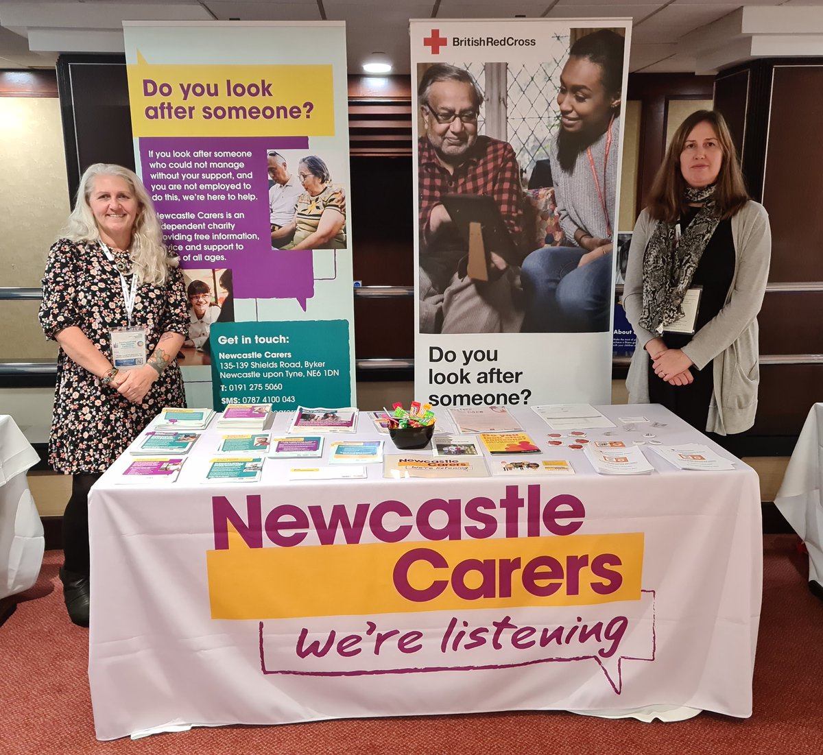 NCLCarers's tweet photo. Fantastic to be at the @InvolvementCNTW &amp; Peer Support Conference today! We're sharing an information stand with Sarah from @BritishRedCross 😊

#ThreeYearsOn https://t.co/pX97JUCIdj