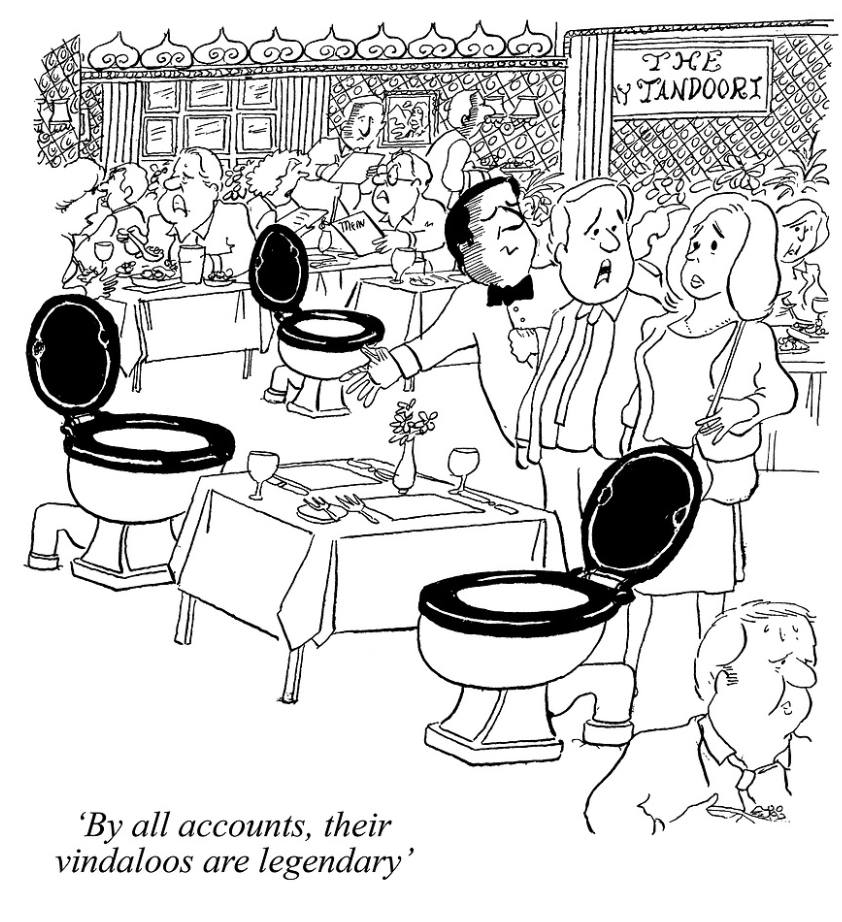 PunchCartoons's tweet photo. ‘By all accounts, their vindaloos are legendary’ (a couple arrive at a Tandoori Indian restaurant)

#punchmagazine #punchcartoons #illustration #drawing #art #cartoonart #publishing #britishhumour #1990s #fleetstreet #KenPyne #indianrestaurant #vindaloo #curry #tandoori https://t.co/aSoo3XKO4L
