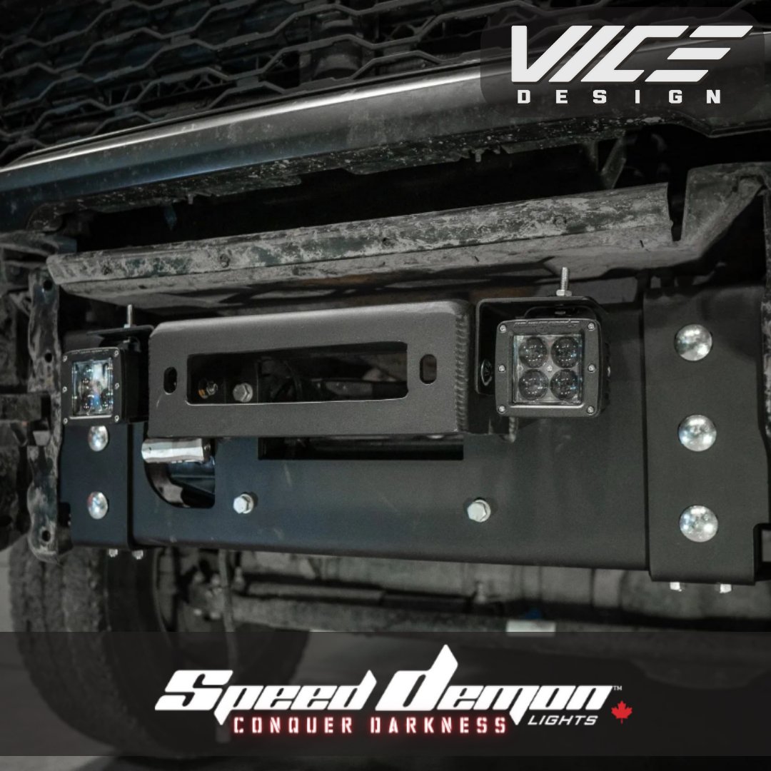 SpeedDemonLED's tweet photo. @vice.design, Hidden winch kits made to fit perfectly with @SpeedDemonLED 's 4Pack Driving Light Pods in Black-Ops. https://t.co/Ziome23ybt